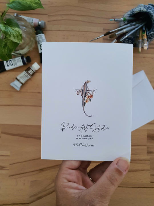 Ta Ta Lizard | Blank Greeting Card