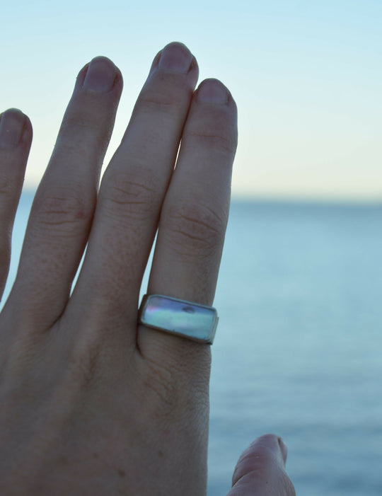 Abalone Rectangle Ring 2