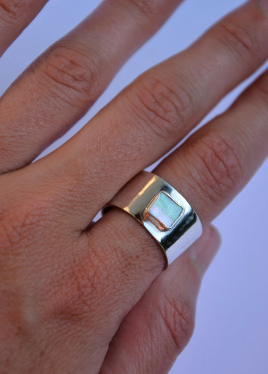 Abalone Mini Square Ring 2