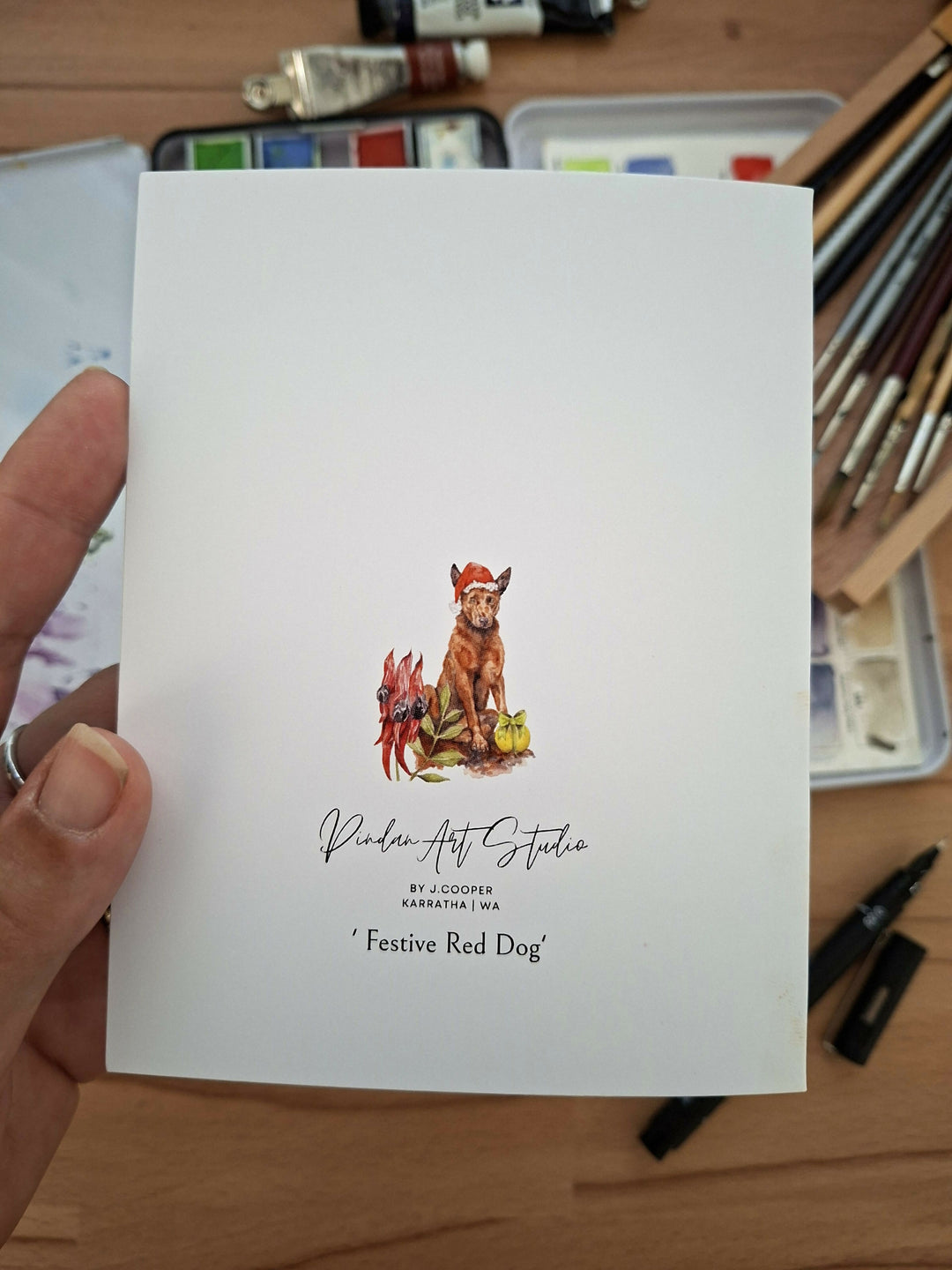 Christmas Red Dog | Blank Greeting Card