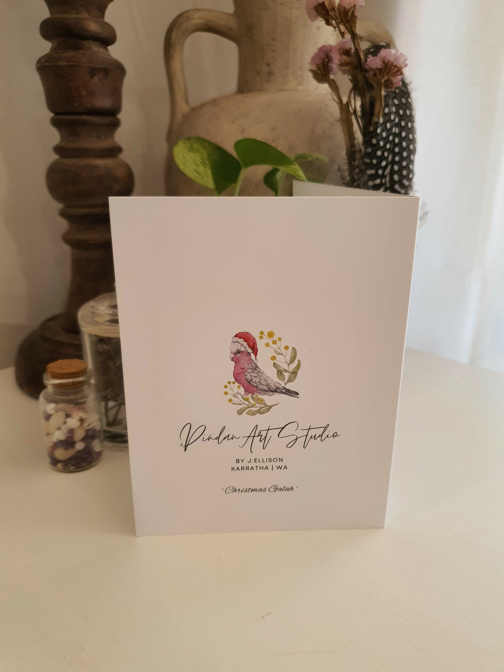 Christmas Galah & Wattle | Blank Greeting Card