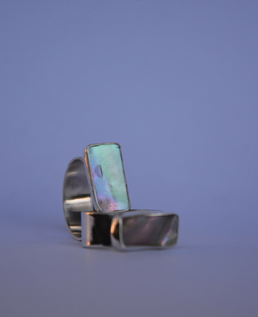 Abalone Rectangle Ring 2