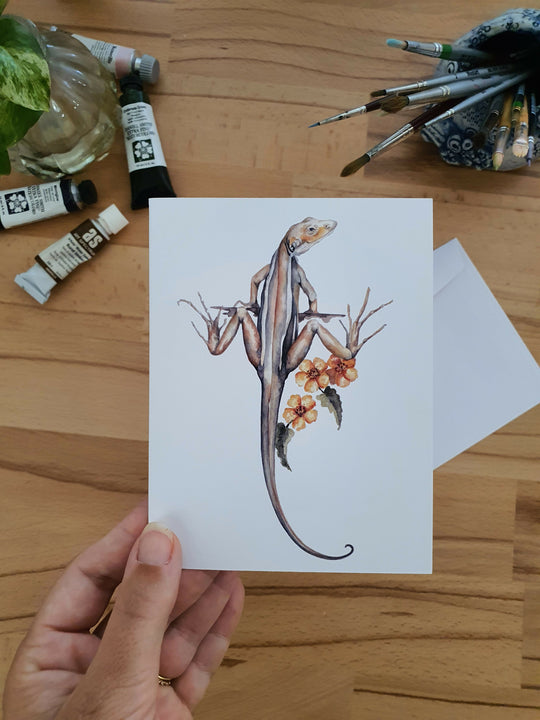 Ta Ta Lizard | Blank Greeting Card