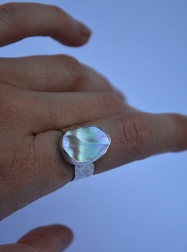Abalone Textured Ring