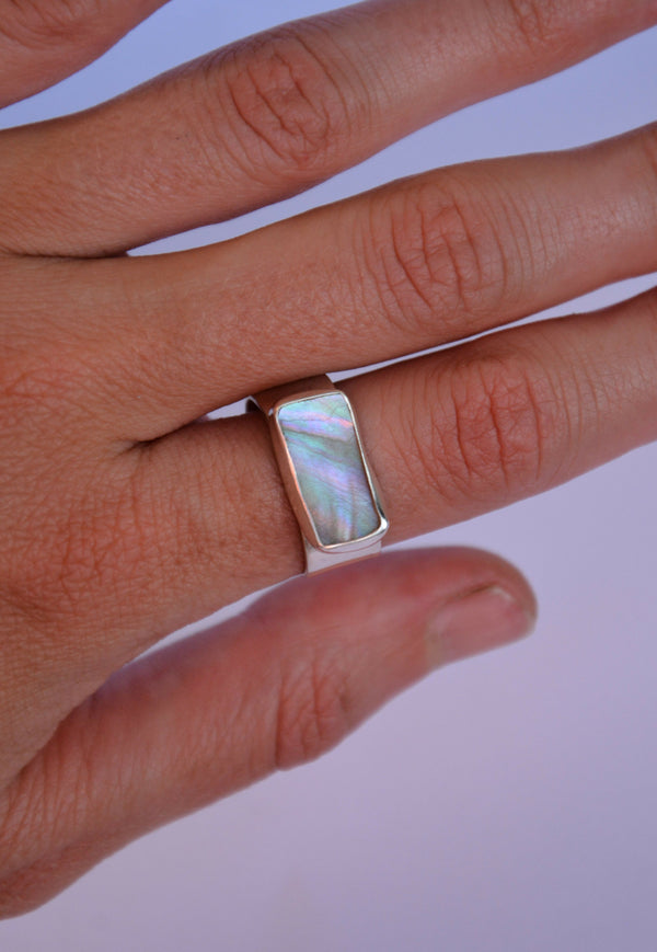 Abalone Rectangle Ring 1