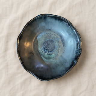 Blue Halo Serving Bowl