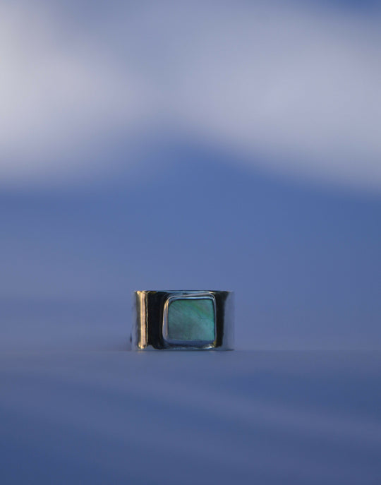 Abalone Large Square Ring