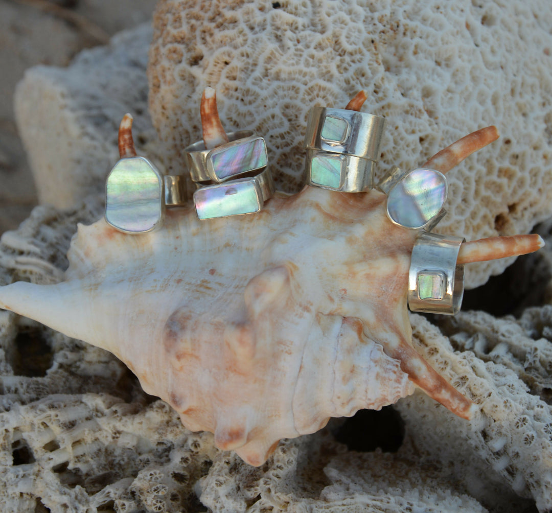 Abalone Rectangle Ring 1