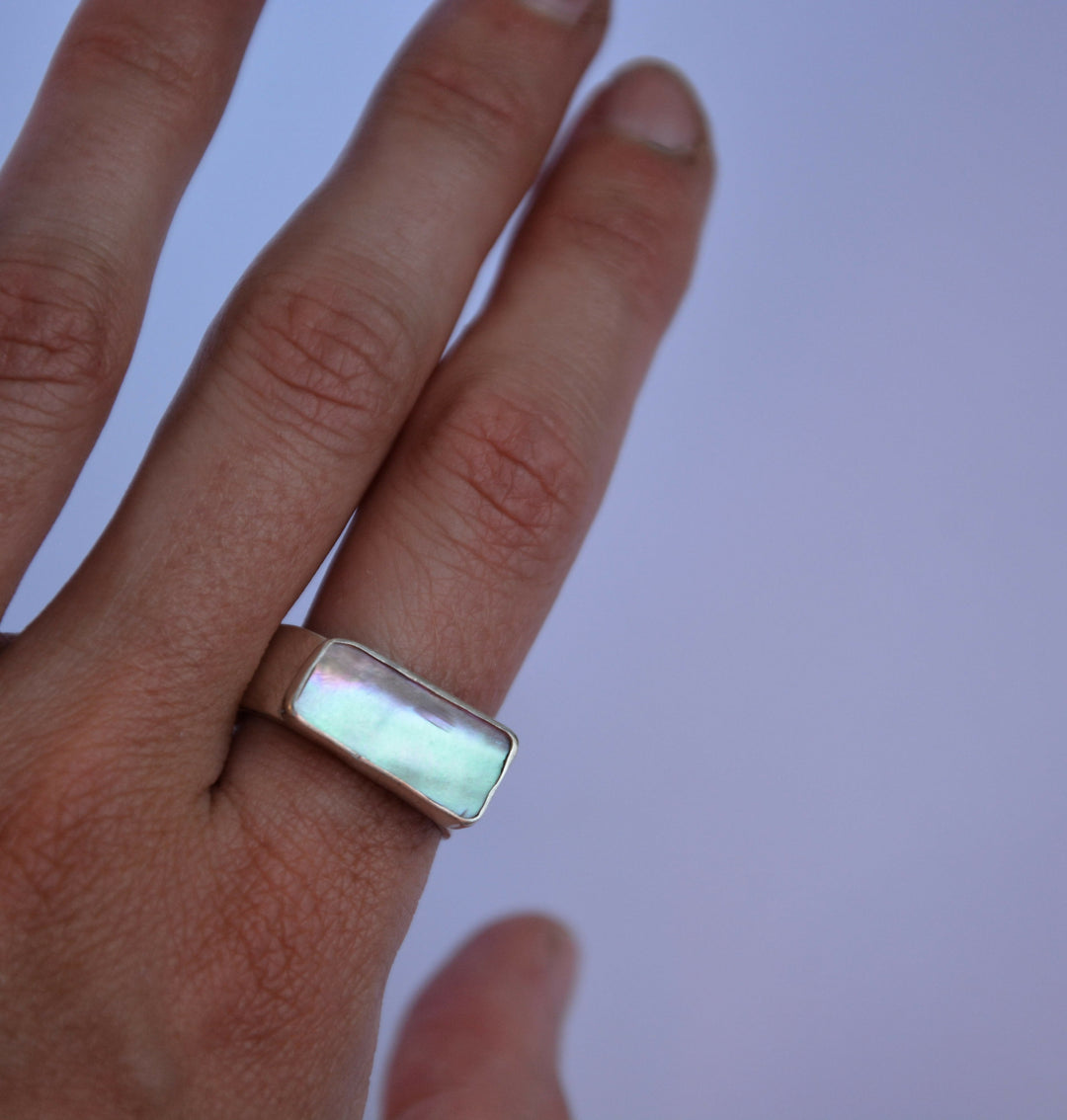 Abalone Rectangle Ring 2